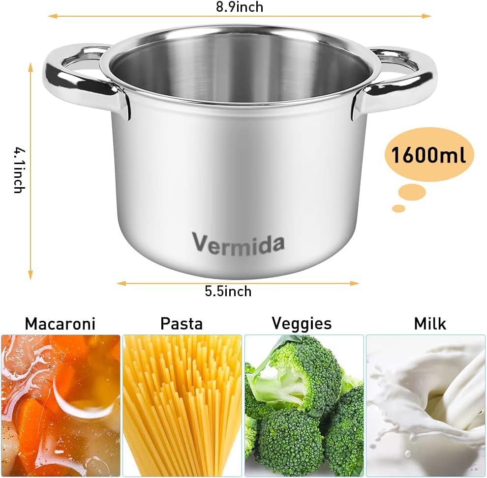 Double Boiler Pot Set, 0.7QT & 1.7QT Stainless Steel Chocolate Melting Pots