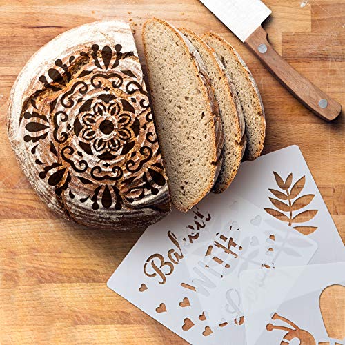 Patelai 12 Pcs Stencils for Bread Sourdough Baking Mold,5.9 x 5.9 Inch - size: 5.9 x 5.9 Inch
