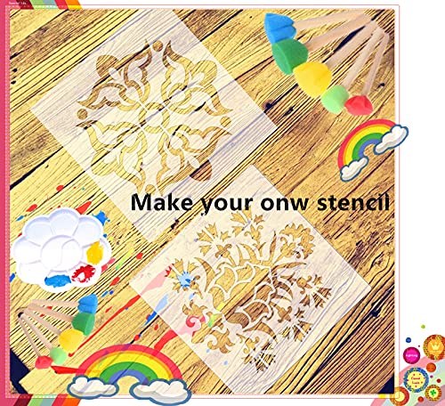 12-Pack 7.5mil 12×12" Blank Stencil Sheet for Laser Cutting, Transparent PET Stencil Tools and Machines Template Material - size: 7.5 mil 12×12"