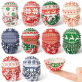 COcnny 600pcs Christmas Ugly Sweater Mini Cupcake Liners, Small Muffin Wrap - style: Mini Christmas Sweater