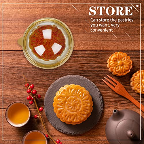 Patelai 200 Pcs Mini Plastic Cupcake Boxes with Dome Lid, Gold - color: Gold