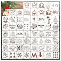 60pcs Small Christmas Stencils for Crafts Reusable 3 Inch Ornament Stencil - style: 60 Christmas 3x3in
