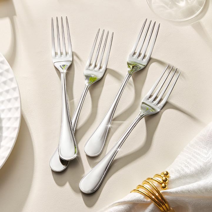 32-Piece 8-Inch Teardrop Dinner Forks Set, 18/10 Stainless Steel Table Fork - size: 32-Piece