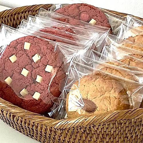 Morepack 6x6 In Cookie Bags Clear Self Sealing Cellophane Treat Bags 800Pcs - size: 6x6 Inch (Pack of 800)