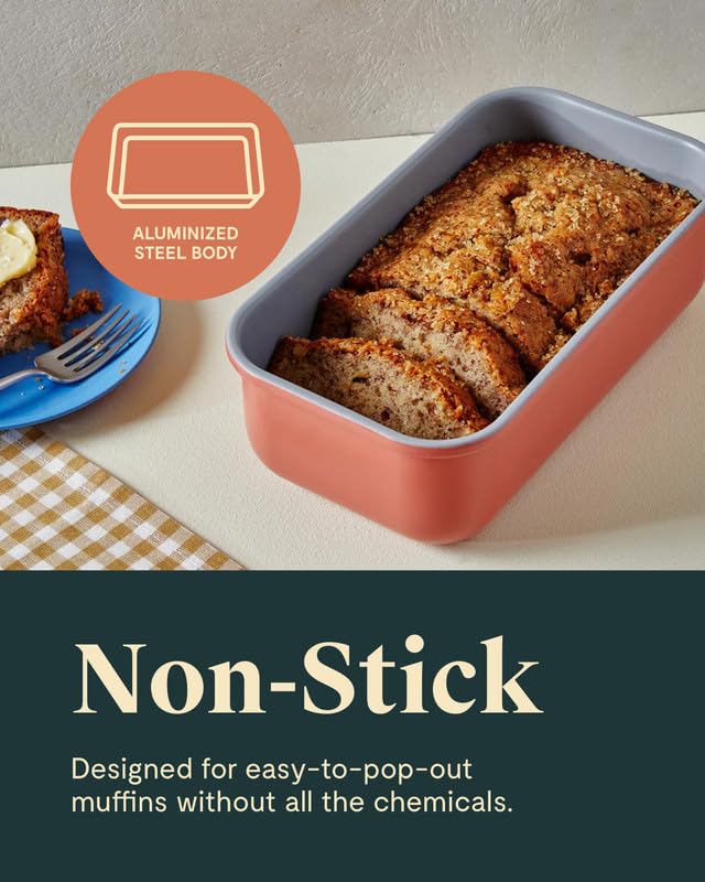 Caraway Non-Stick Ceramic-Coated 1 lb Loaf Pan - color: Perracotta, size: Loaf Pan (1lb)