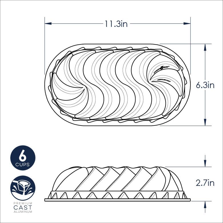 Nordic Ware Heritage Loaf, 6 Cup, Graphite