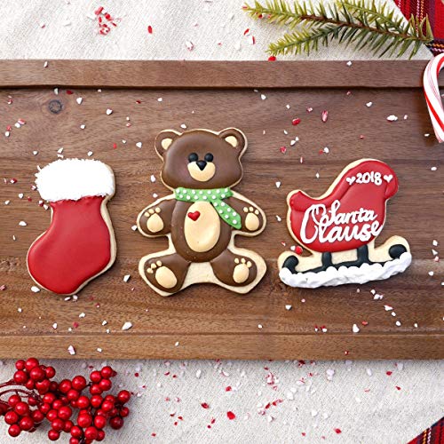 Teddy Bear Cookie Cutter Set – Sharp & Stainless Steel Cooking Utensils – A Fun Fit for Sandwiches, Pancakes & Fruits – Dishwasher-Safe 3-Piece Bakery Supplies by Sweet Cookie Crumbs (Large Sizes) - size: Teddy Bear 3 Pc Set