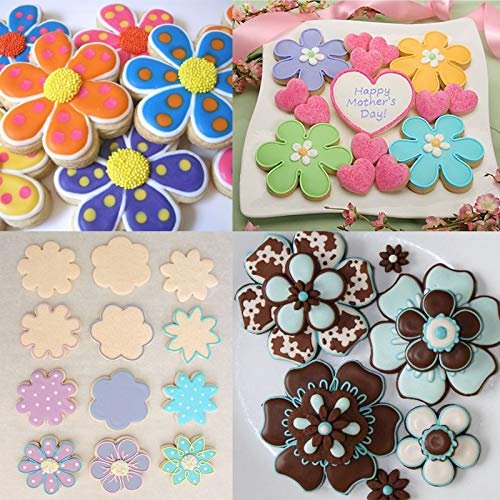 Flower Cookie Cutter Set Pack of 5 Stainless Steel Sandwich Cutter - style: C-Flower