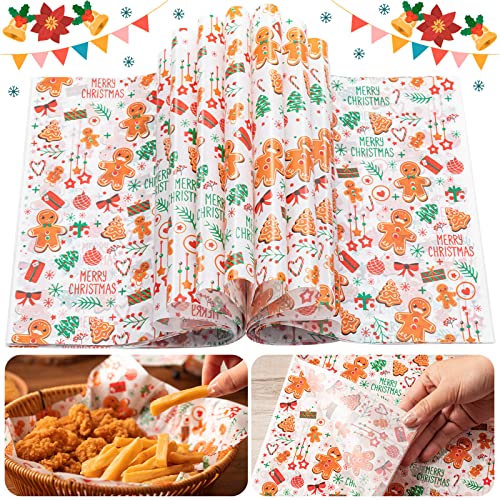 100 Pcs Christmas Wax Paper for Food - color: white biscuit