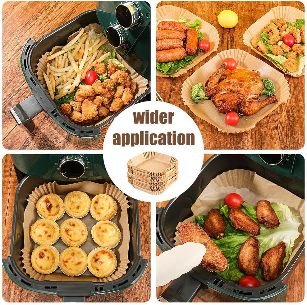 M-bestl 250 Pcs Air Fryer Liners Disposable for Dual Basket 4-10QT - size: Rectangle-250pcs