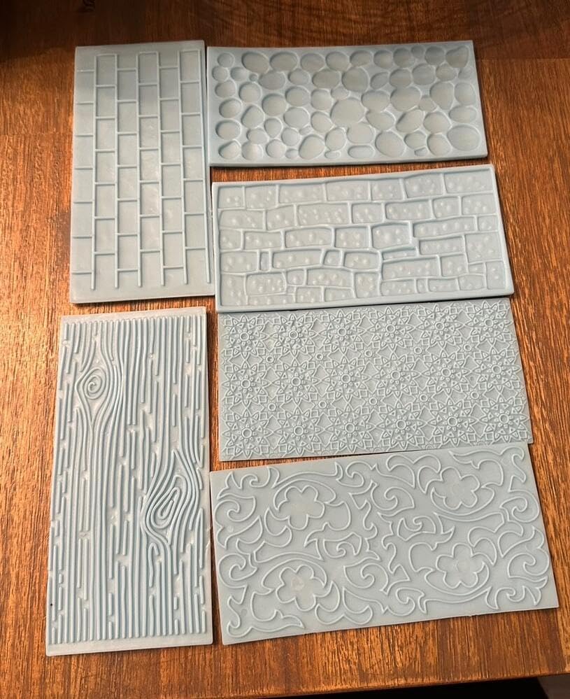 Plastic Embossed Icing Moulds Kits, Set of 12+6